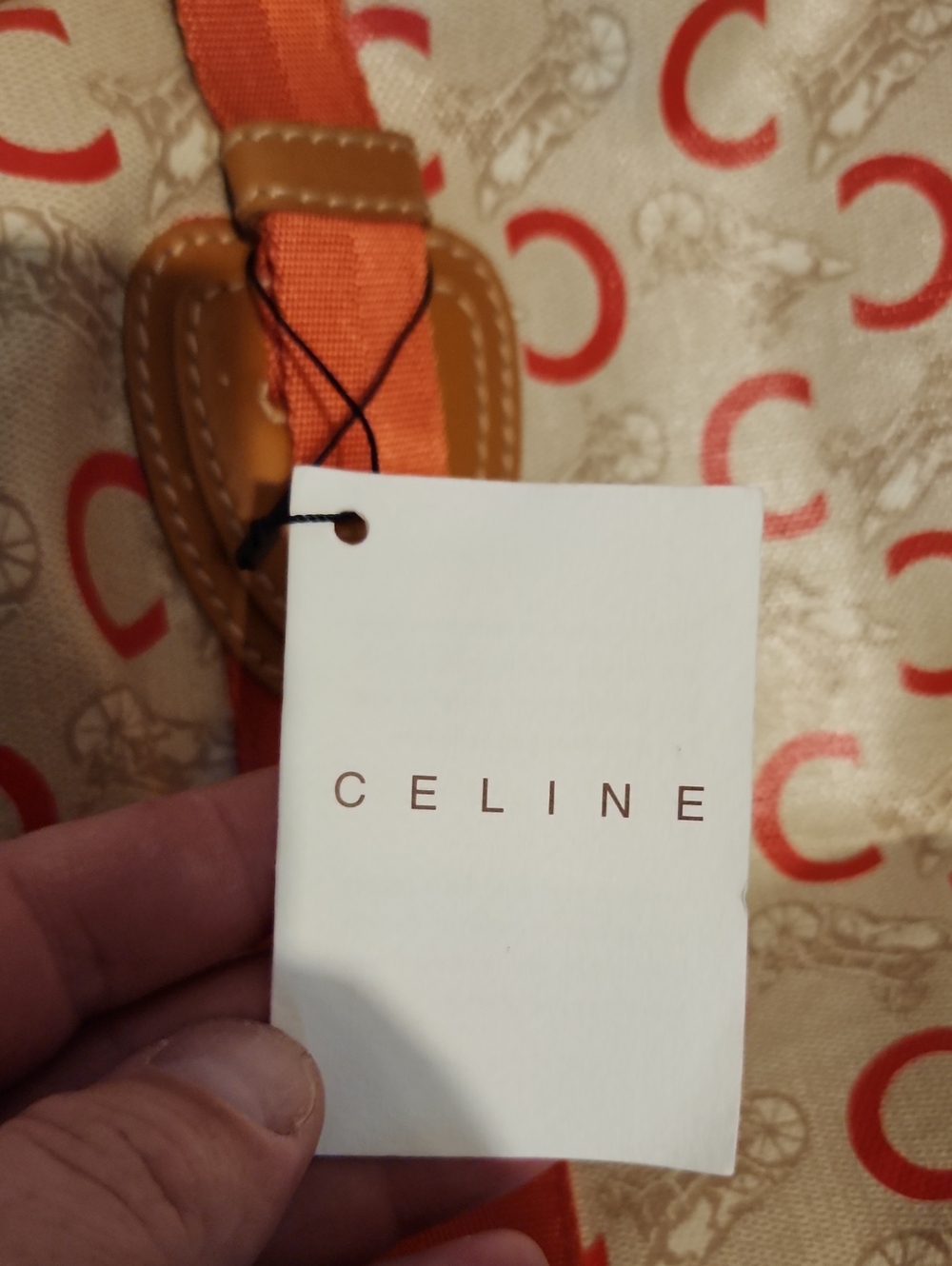 Authentic CELINE Paris Cream Canvas Travel Duffel Bag - New With Tags! - Picture 3 of 12